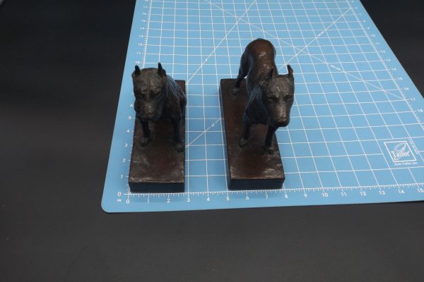 EB Parsons Dogs Bronze Bookends Figure Sculpture Artist Signed - Image 3