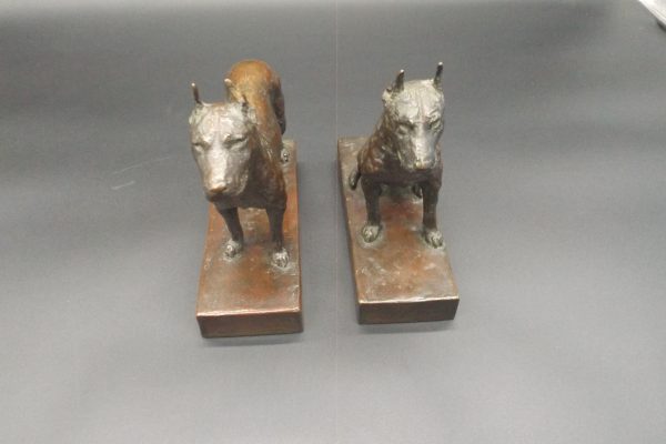 EB Parsons Dogs Bronze Bookends Figure Sculpture Artist Signed - Image 4