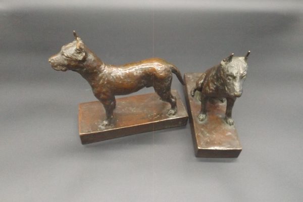 EB Parsons Dogs Bronze Bookends Figure Sculpture Artist Signed - Image 5