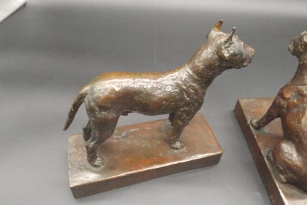 EB Parsons Dogs Bronze Bookends Figure Sculpture Artist Signed - Image 13