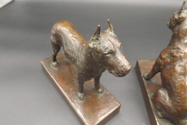 EB Parsons Dogs Bronze Bookends Figure Sculpture Artist Signed - Image 14