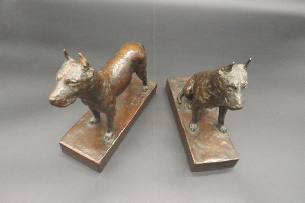 EB Parsons Dogs Bronze Bookends Figure Sculpture Artist Signed - Image 17