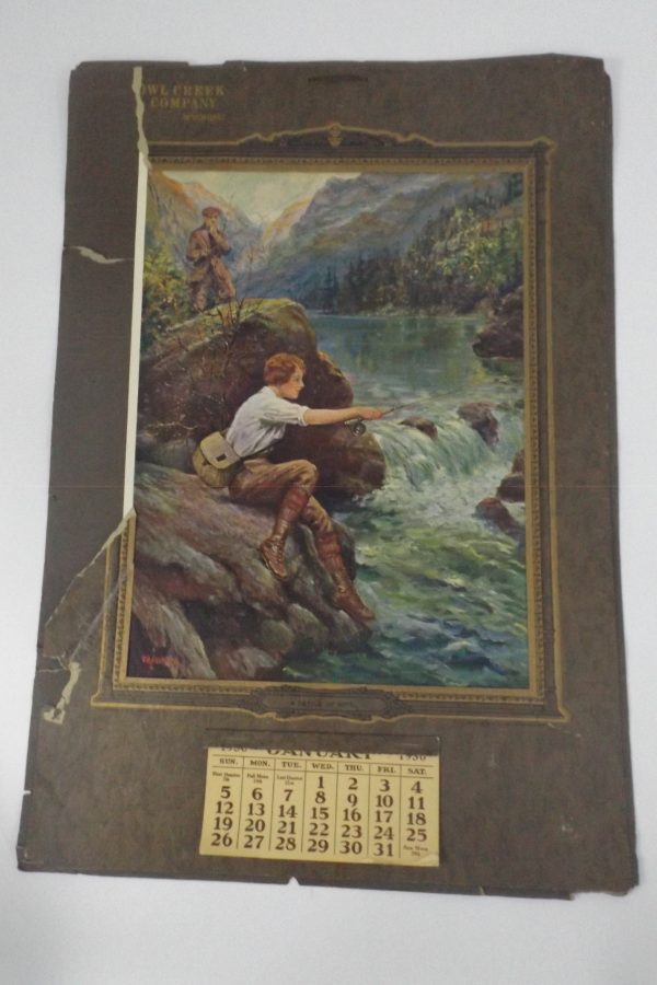 1930 Advertising Calendar for Owl Creek Company Wyoming (battle of wit)